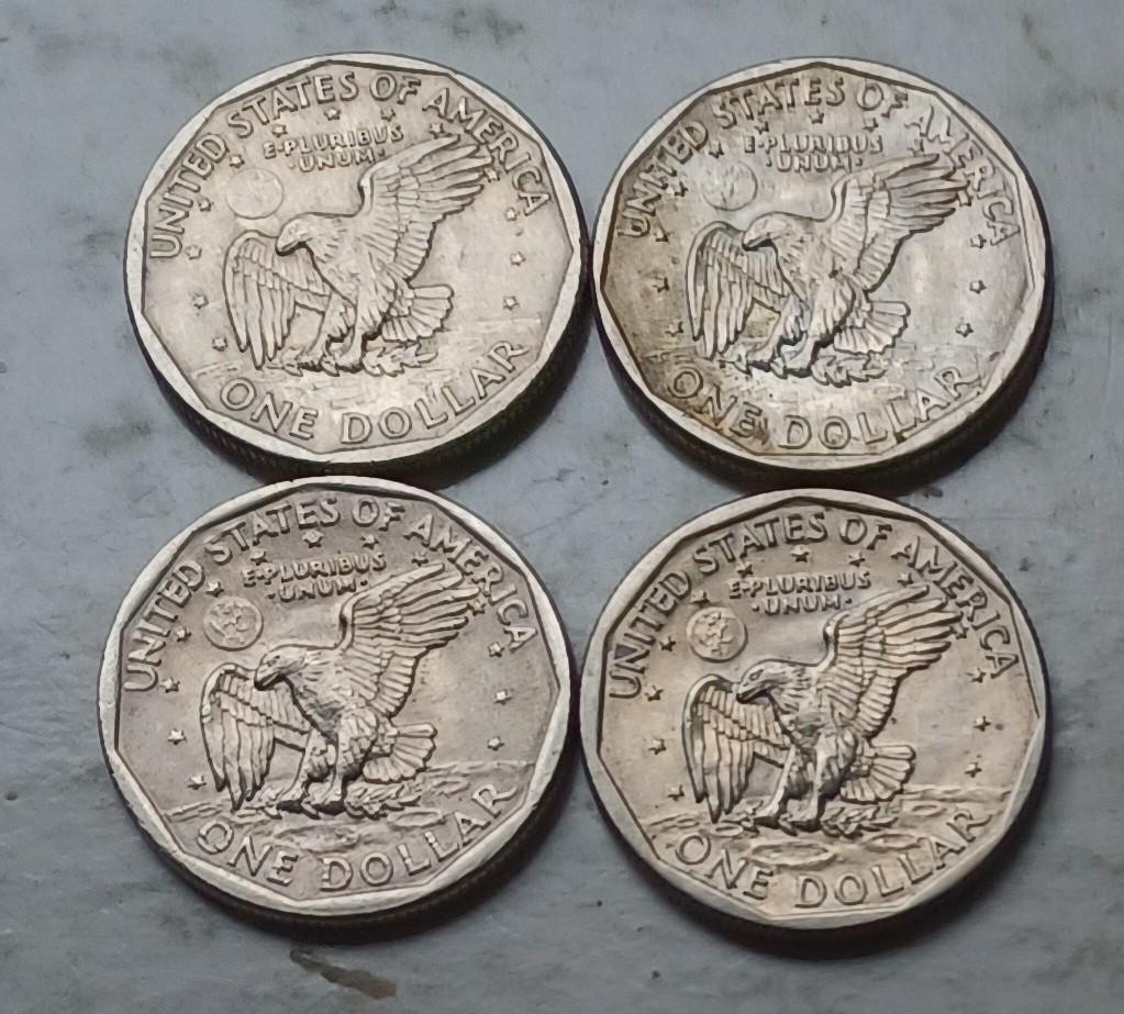 美國1979年1元硬幣共4枚（品相實物如圖）, 興趣及遊戲, 收藏品及紀念品, 錢幣- Carousell