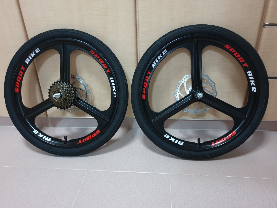 406 wheels set with tyres, Sports Equipment, Bicycles & Parts, Parts ...