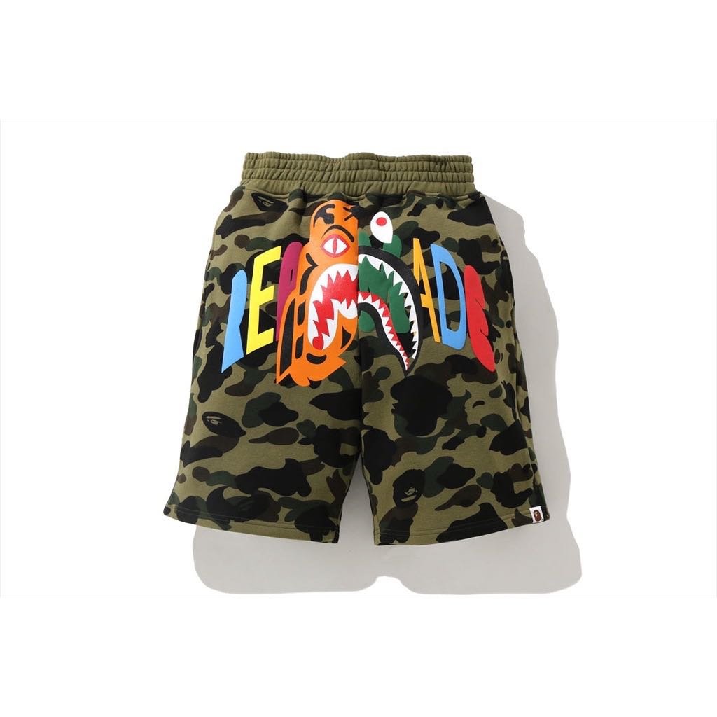 【 BAPE X READYMADE 】TIGER SHARK WIDE SWEAT SHORTS