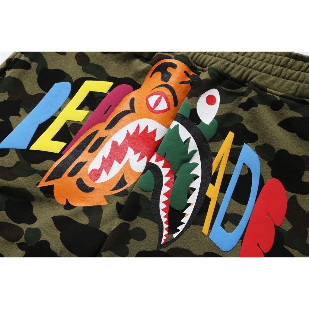 BAPE X READYMADE 】TIGER SHARK WIDE SWEAT SHORTS 聯名迷彩鯊魚短褲