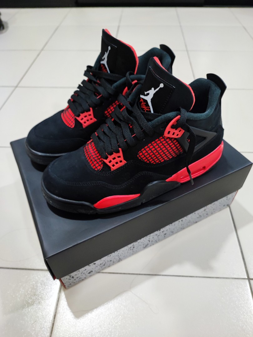 Air Jordan 4 Crimson, Men's Fashion, Footwear, Sneakers on Carousell