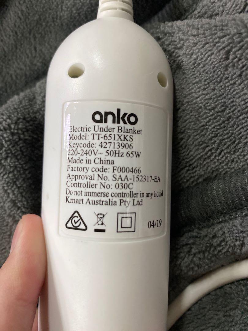 Anko Electric Over Heating Blanket TK160X120-1S, Furniture u0026 Home Living,  Bedding u0026 Towels on Carousell