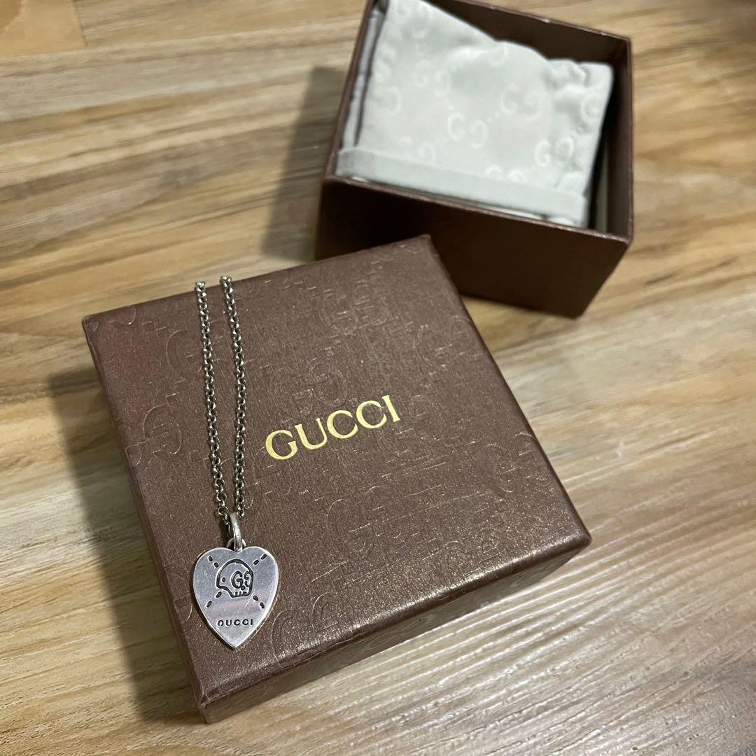 GUCCI Blind for Love heart S925 necklace Luxury Accessories on