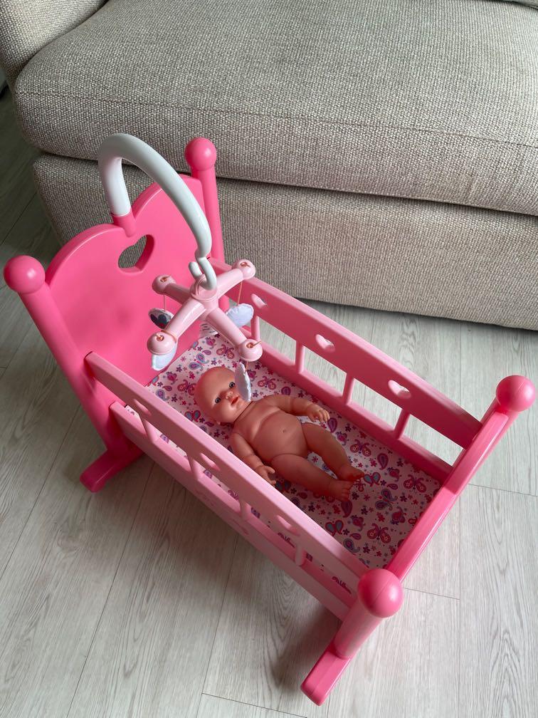 Baby doll rocking crib sales