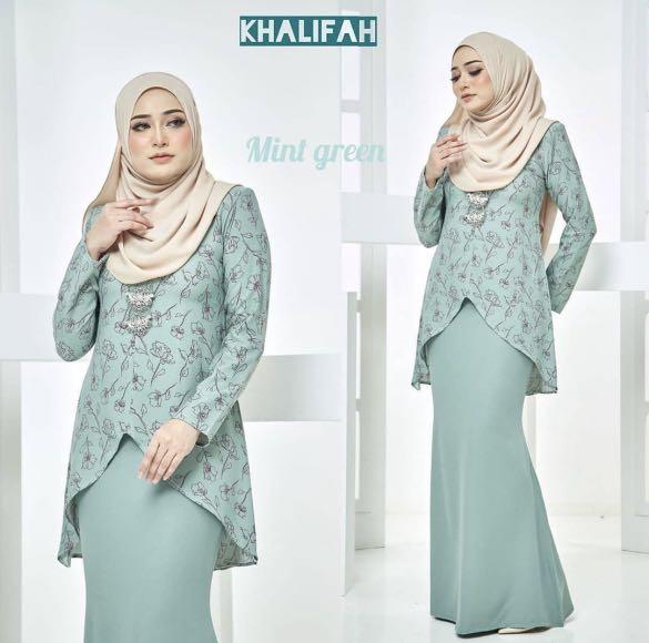 Lace Baju Kurung (Mint Green), Women's Fashion, Muslimah Fashion