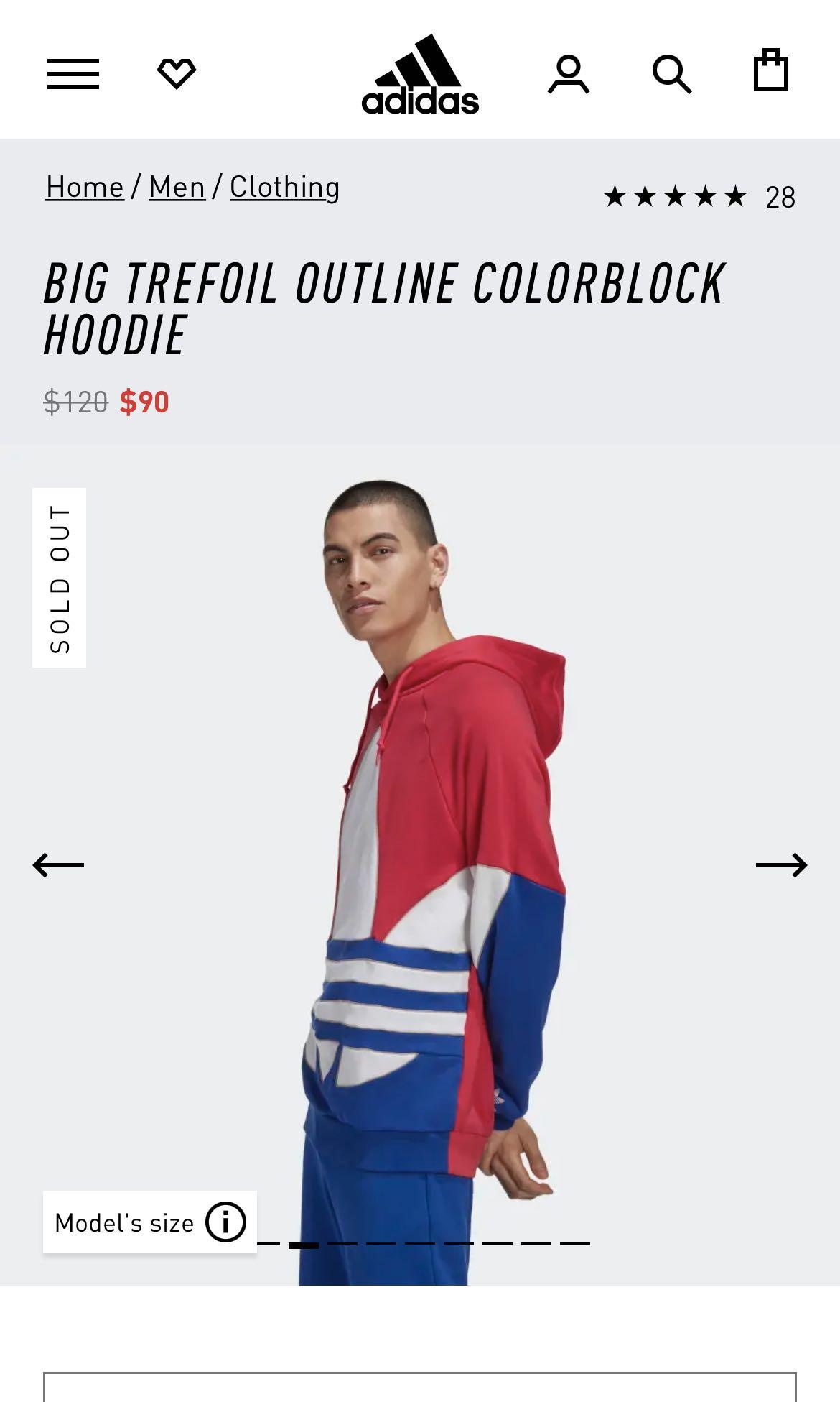 Big trefoil hotsell outline colorblock hoodie