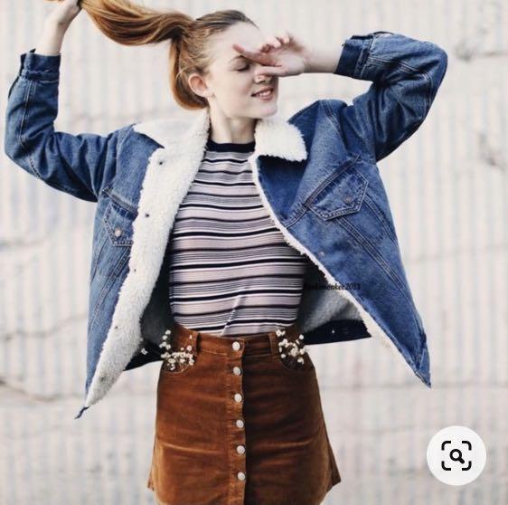Brandy Melville Denim Fur Jacket 23