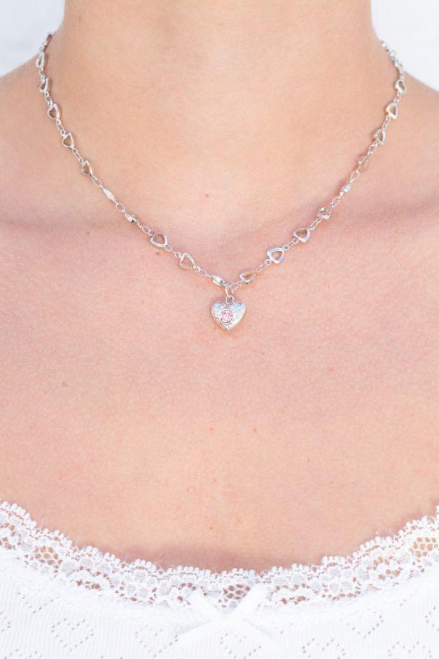 Reign Necklace- Rhinestone Heart – The Silver Strawberry