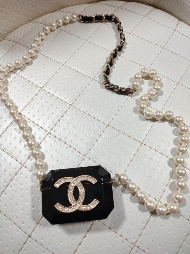 Chanel Pearl Crystal Airpods Case Necklace  Hypebeast