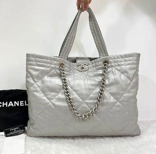 Chanel Grey Soft Leather Large Tote Bag SHW #24 (48cm)