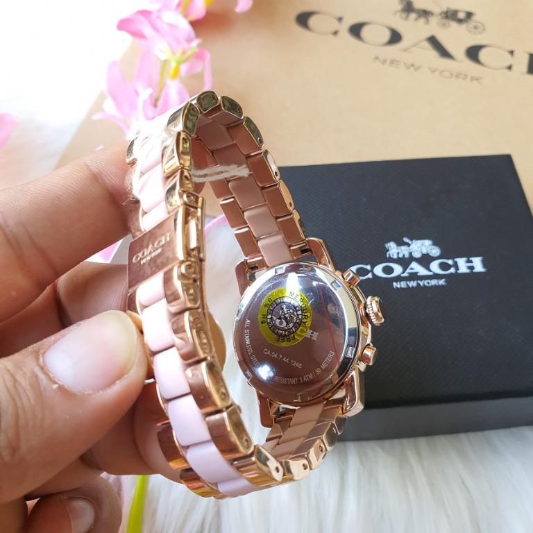 Coach 14502535 Legacy Sport Multifunction Chronograph White Dial Rose Gold Stainless Steel Watch