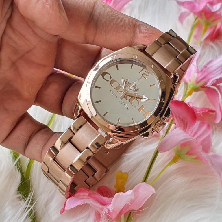Coach rose gold watch best sale