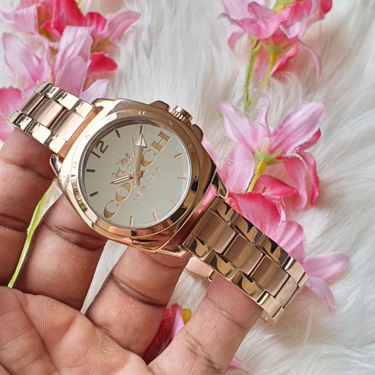 Coach boyfriend watch gold outlet