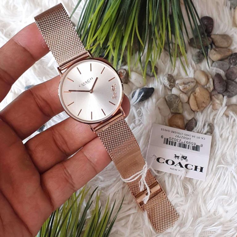 Coach perry rose gold watch cheap