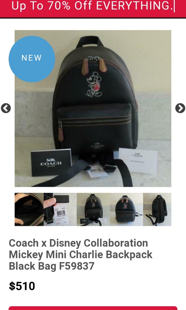 Coach mini charlie backpack black cheap