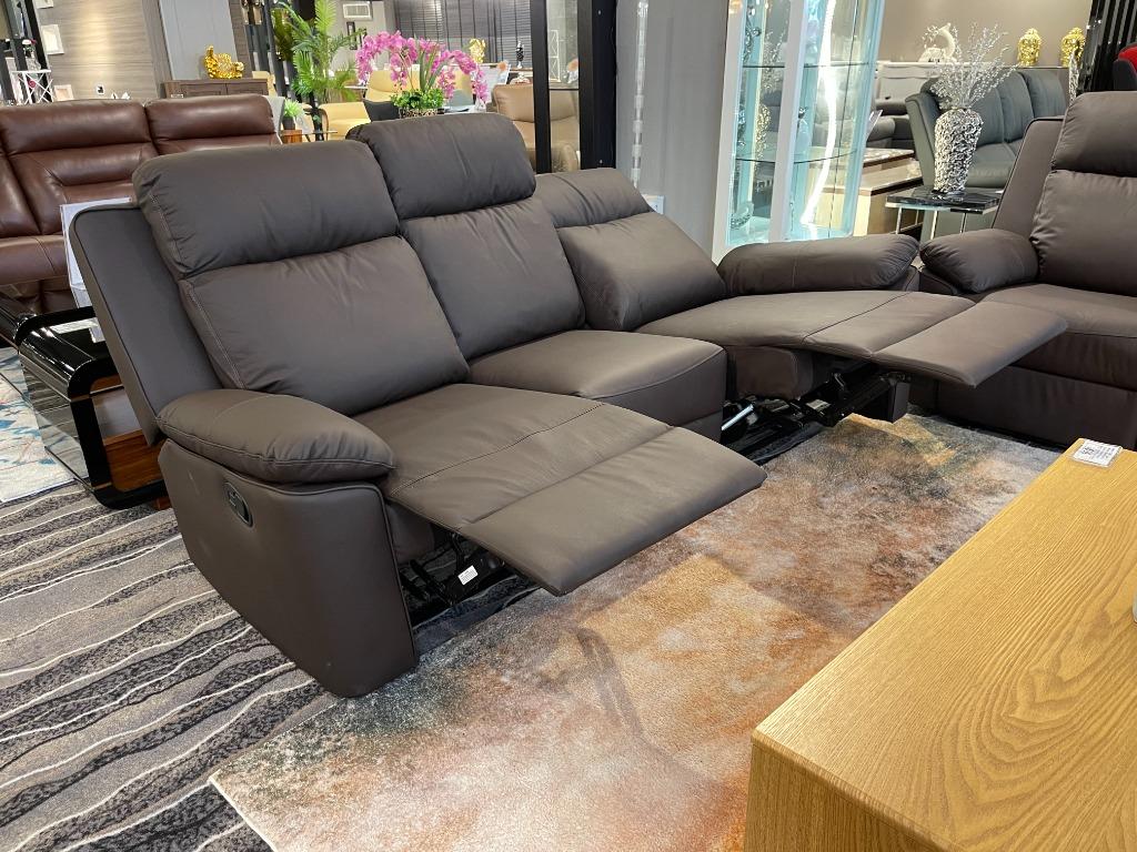 Cowhide Leather Recliner Sofa, Furniture & Home Living, Furniture