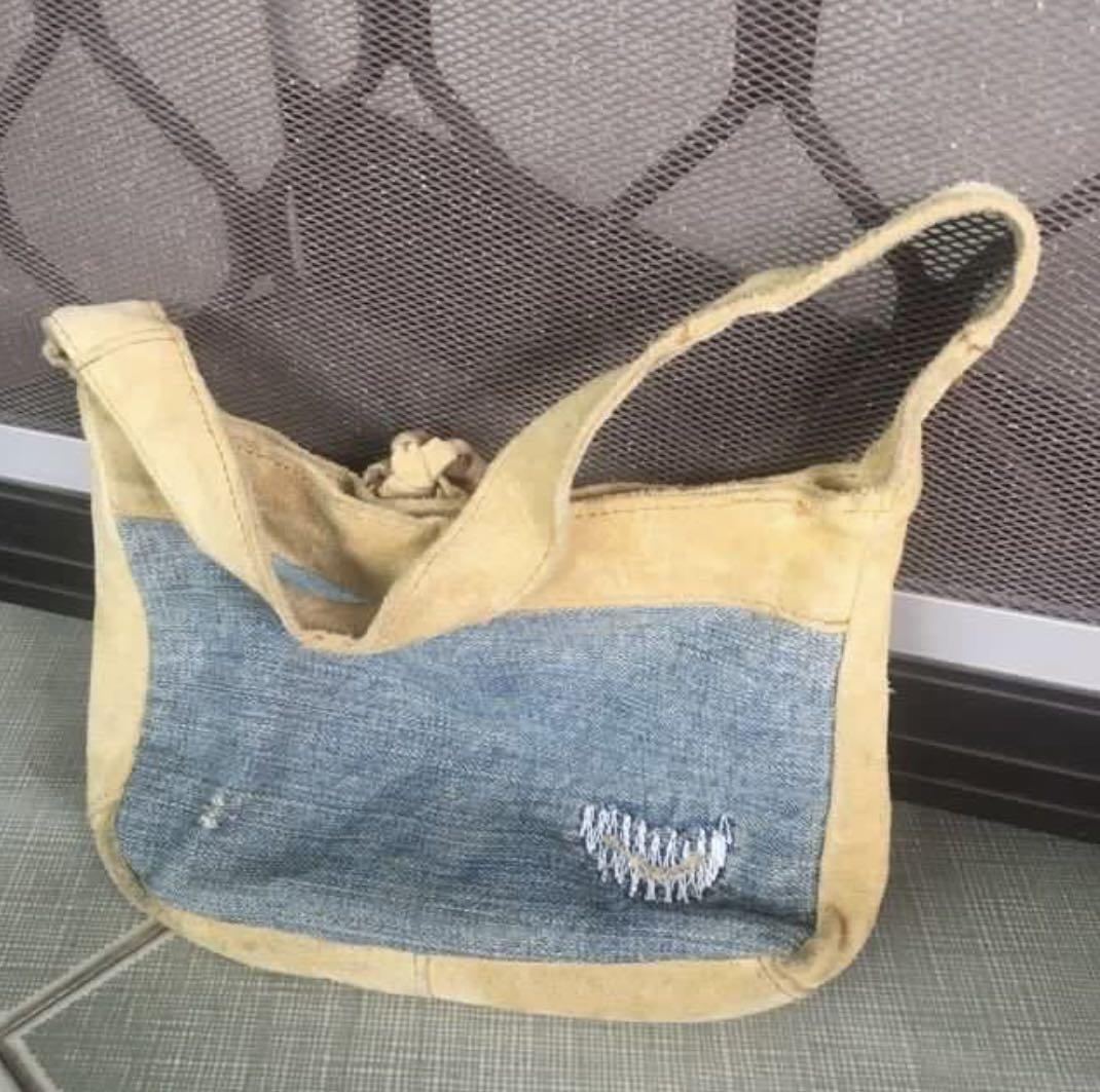 D\u0026G Dolce\u0026Gabbana Suede \u0026 Denim Bag 
