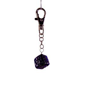 Dice Glass Pendant Key Chain Holder for Ladies Bag Charm, Wallet, Phone