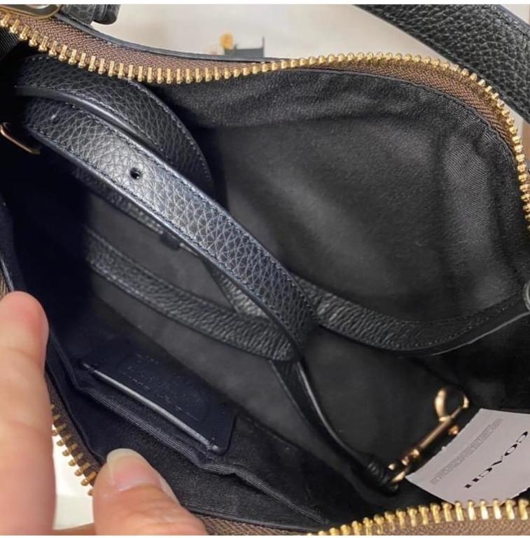Coach C7222 Pennie Shoulder Bag 25 in Black Refined Pebble Leather with  Detachable Strap - Women's Convertible Bag