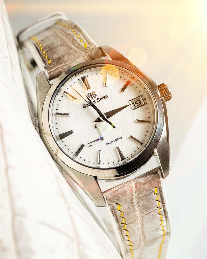 Grand Seiko Snowflake Seiko Crocodile Strap Handmade Handstitched
