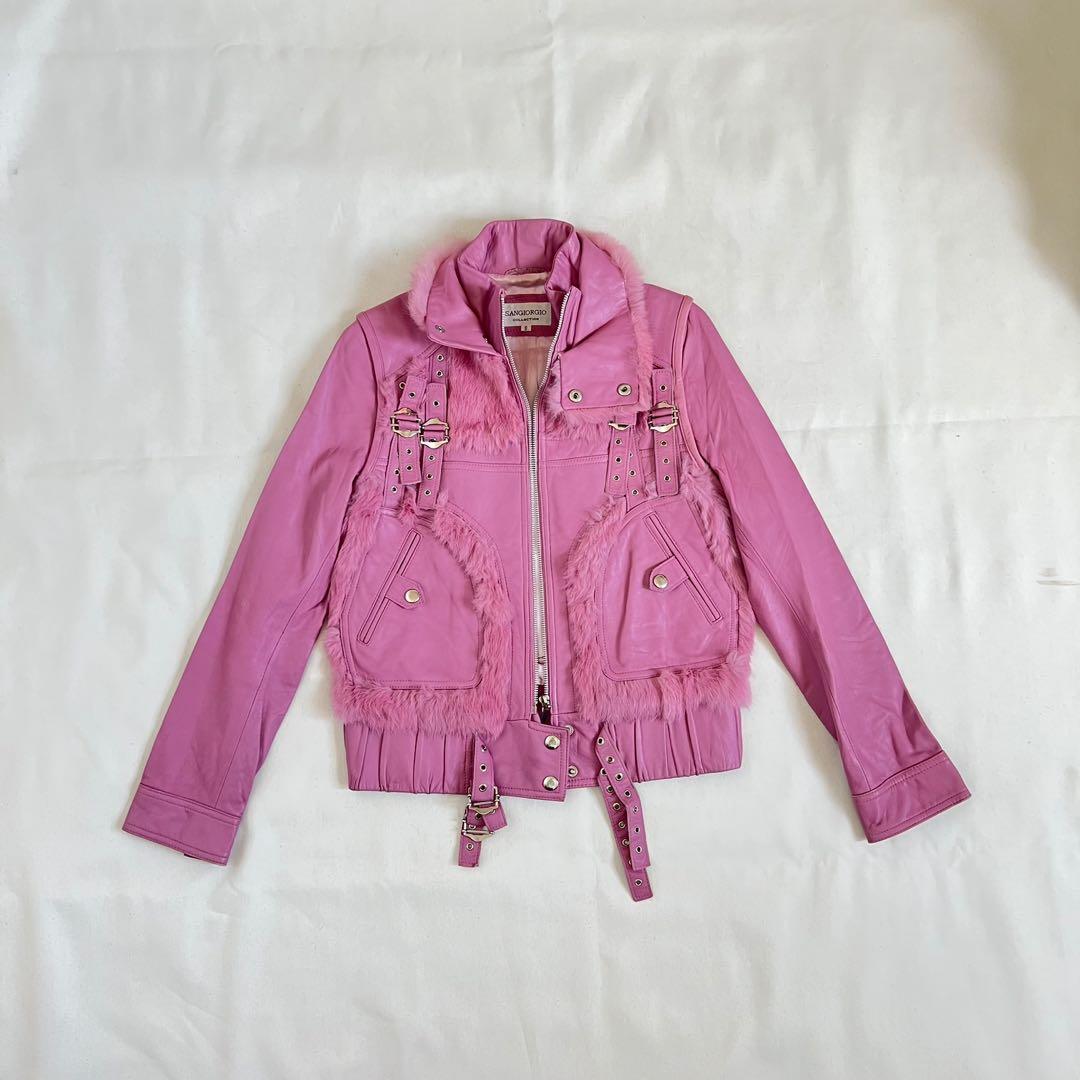 Harajuku Kawai gothic leather jacket in cutest pink, Women's Fashion ...