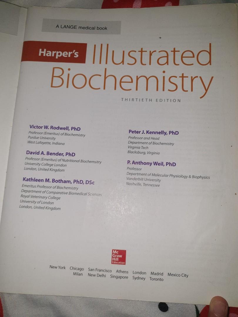Harpe Rtexbook Harper's Illustrated Biochemistry 30th Edition (ORIGINAL TEXTBOOK ...