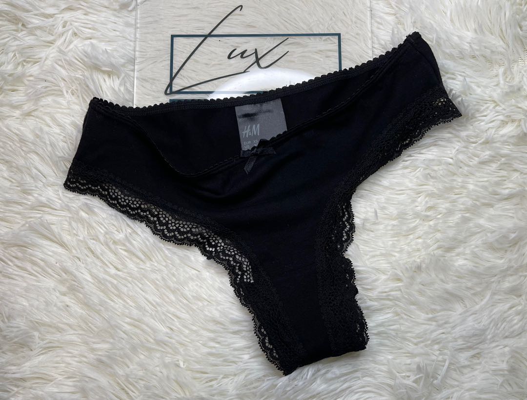 H&M BRAZILIAN LOW RISE PANTIES (BLACK), Women's Fashion, Bottoms, Jeans