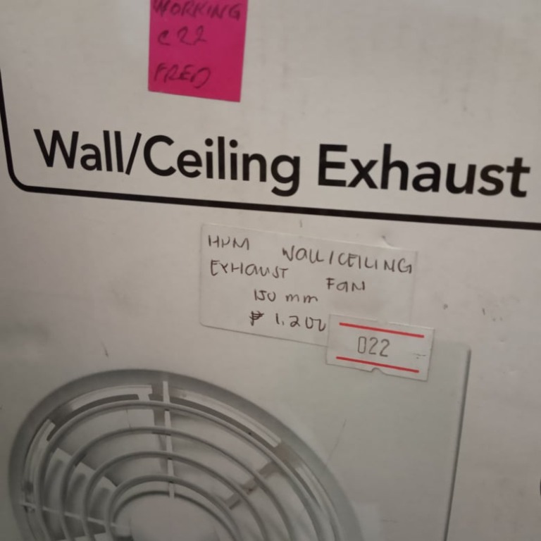 HPM WALL CEILING EXHAUST FAN 150MM, Furniture & Home Living, Lighting & Fans, Fans on Carousell