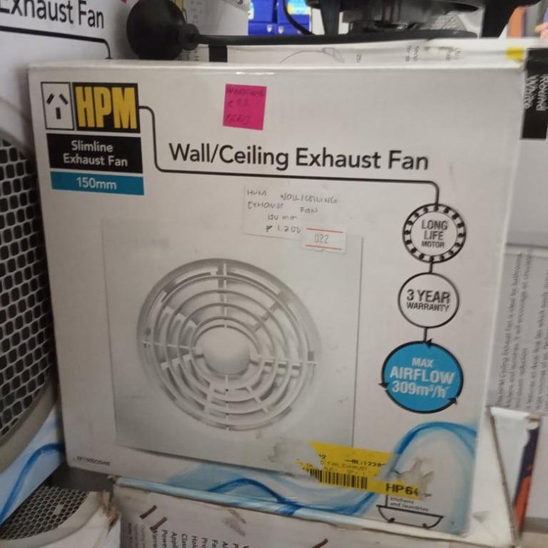 HPM WALL/ CEILING EXHAUST FAN 150MM, Furniture & Home Living, Lighting