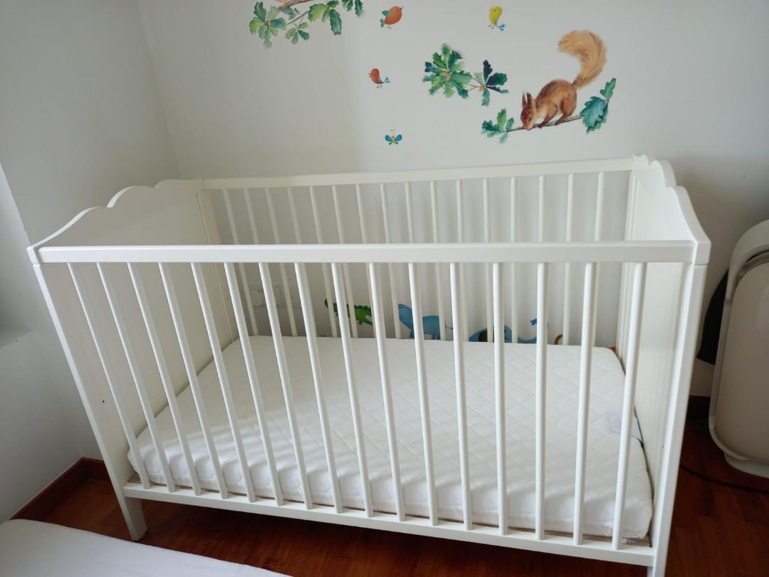 Ikea baby cot + John Lewis mattress, Babies & Kids, Baby Nursery & Kids