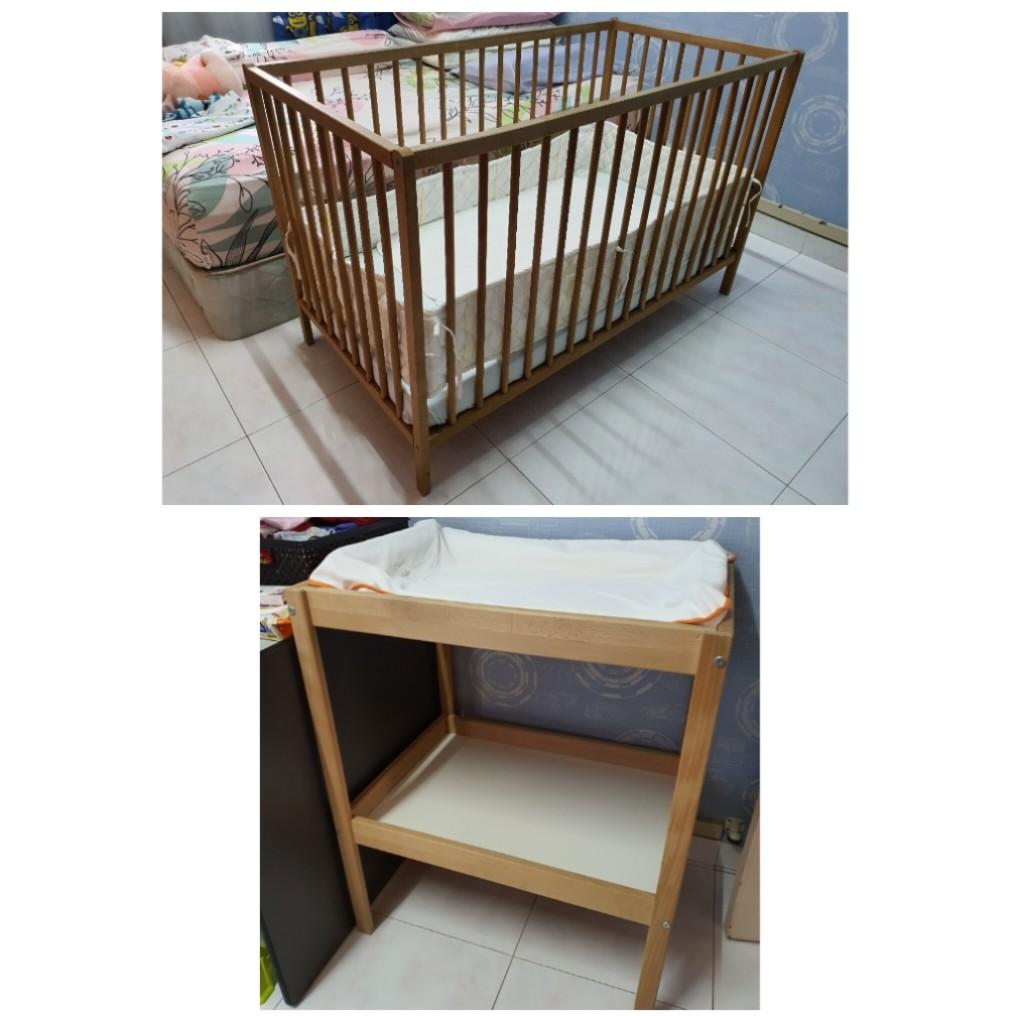 ikea cot and change table