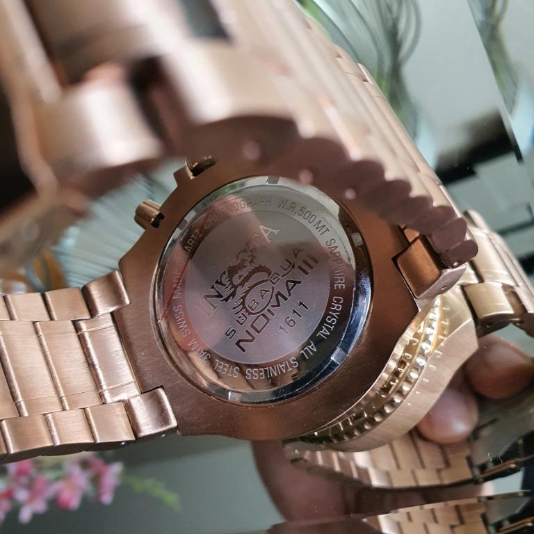 Invicta 1611 Subaqua Noma III 50MM Rose Gold Tone White Dial