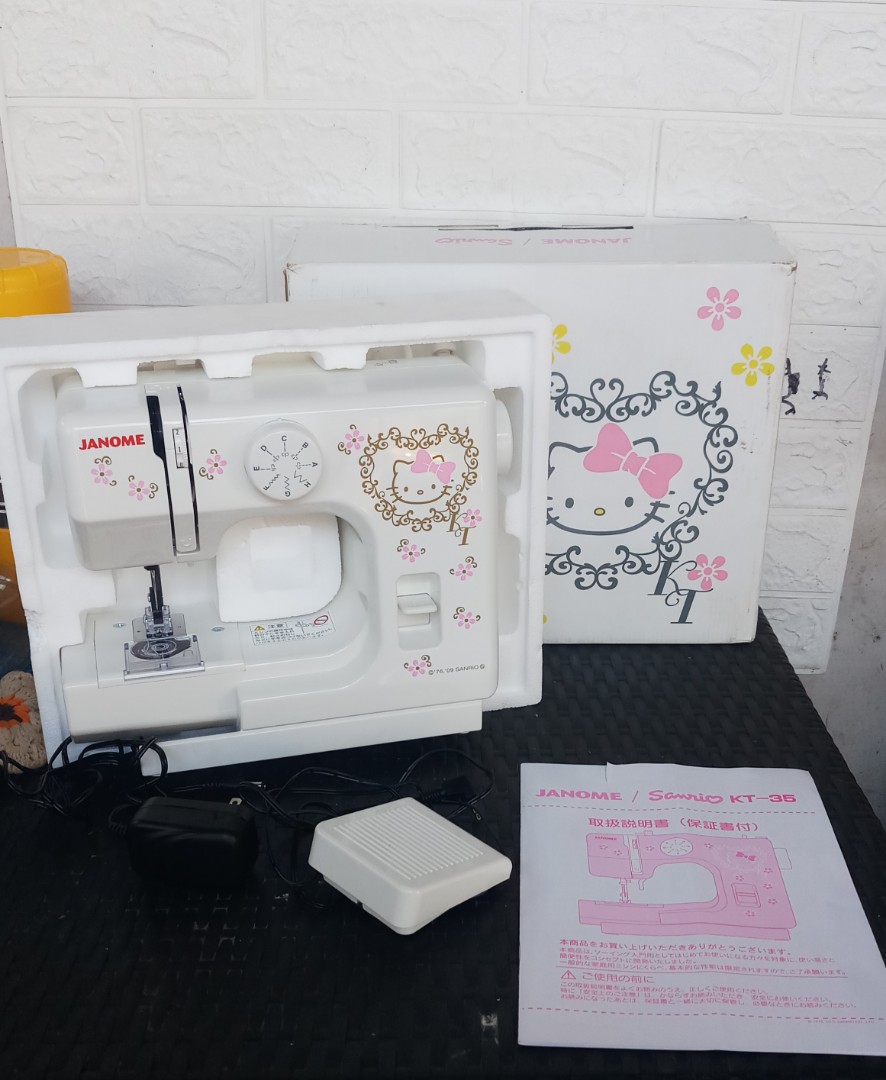 Janome Sanrio HELLO KITTY SEWING MACHINE, Hobbies & Toys, Stationary