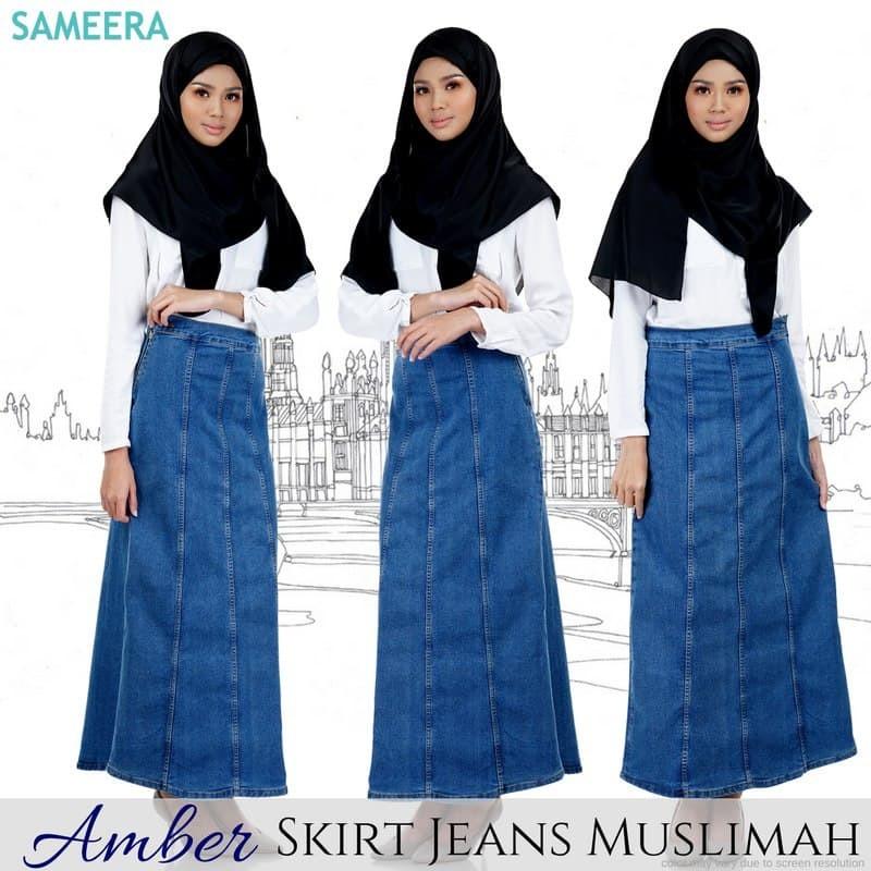 Jeans skirt Women s Fashion Muslimah Fashion Bottoms on Carousell