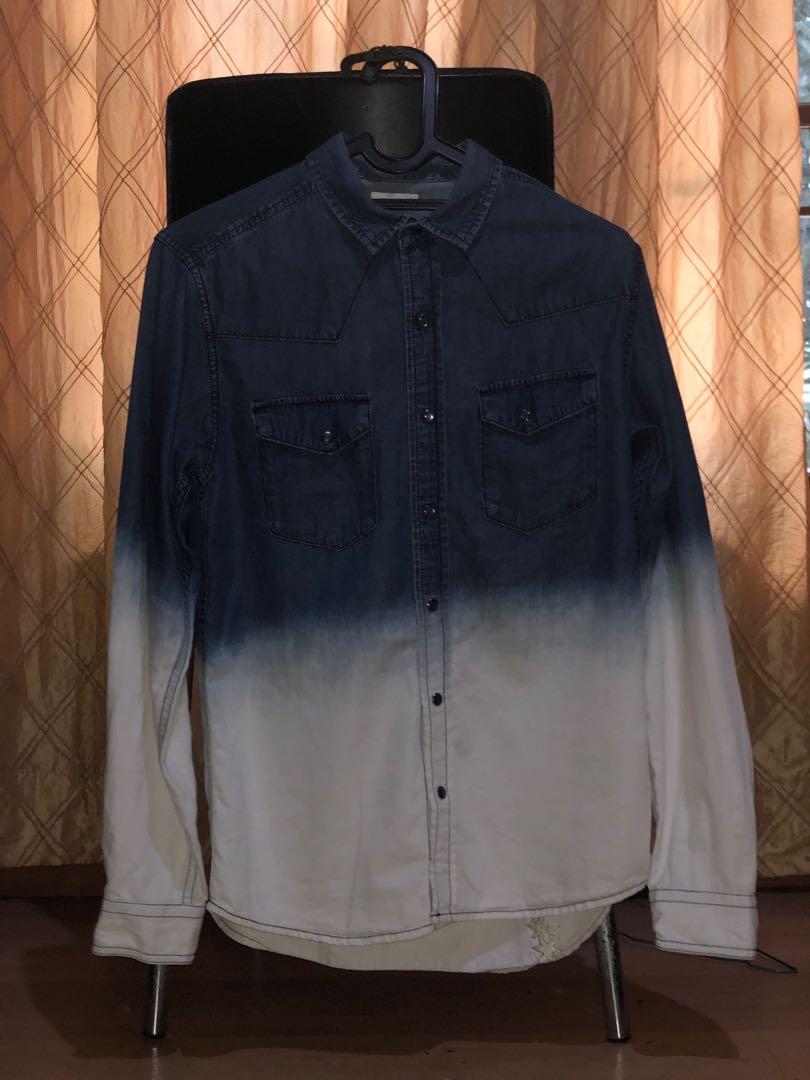 Kemeja pria half denim, Fesyen Pria 