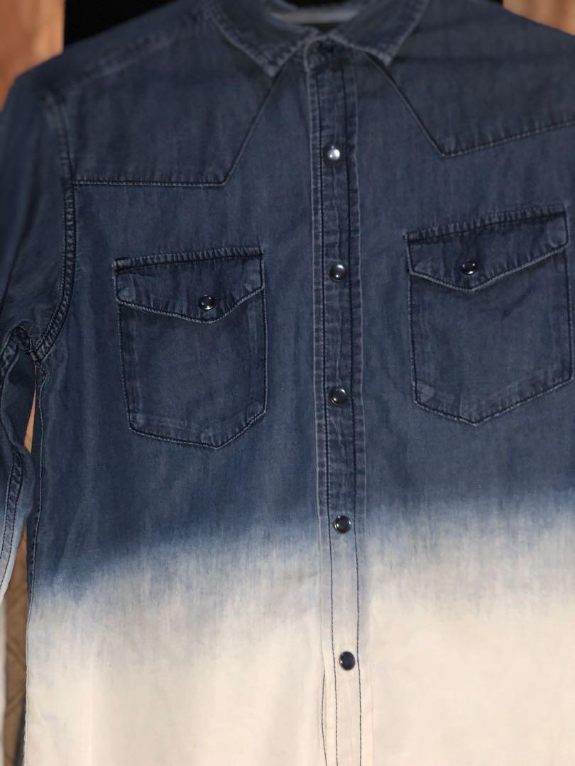 Kemeja pria half denim, Fesyen Pria 