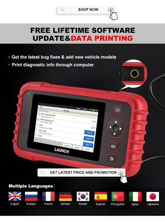 LAUNCH CRP123X OBD2 Code Reader for Engine Transmission ABS SRS Diagnostics  with AutoVIN Service Lifetime Free Update Online 