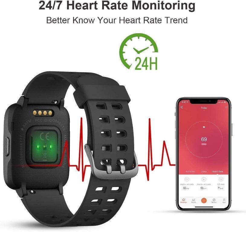 LETSCOM Smart Watch Fitness Tracker with Heart Rate Monitor IP68 Waterproof Activity Tracker Compatible with Android and iOS Mobile Phones Gadgets Wearables Smart Watches on Carousell