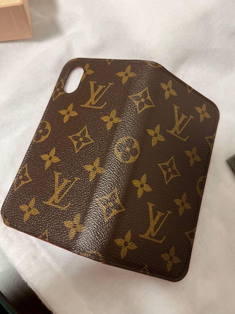 LOUIS VUITTON IPhone X XS Folio Monogram Canvas Phone Case Brown-US