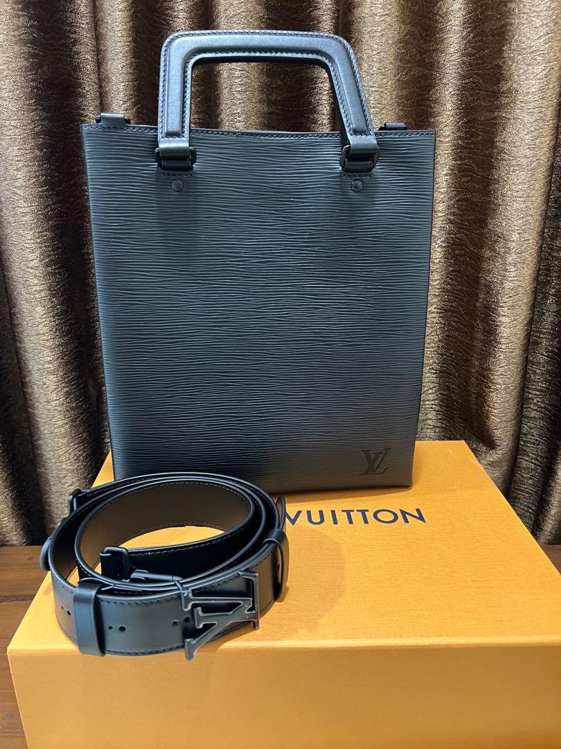 Louis Vuitton Sac Plat Fold Bag Epi Leather Black