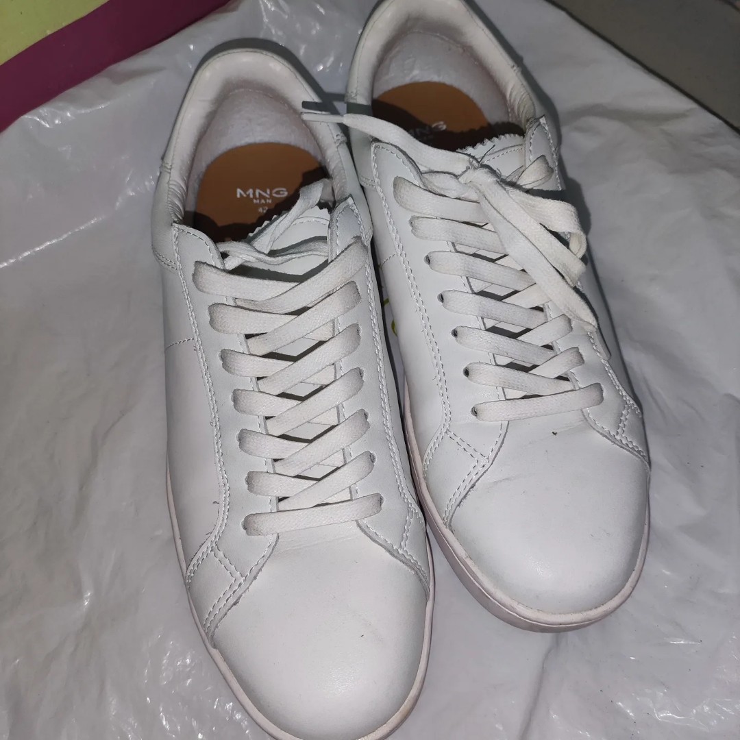 Mango Man white leather shoes, Women's Fashion, Footwear, Sneakers on ...