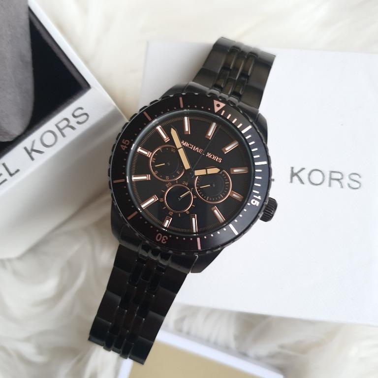 Michael Kors Cunningham Multifunction MK7157 Black Stainless Steel ...