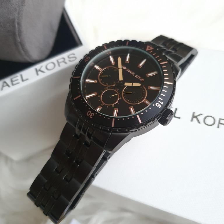 Michael Kors Cunningham Multifunction MK7157 Black Stainless Steel ...