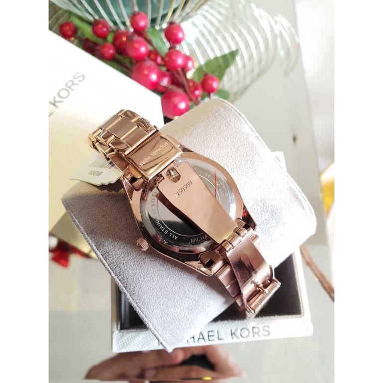 Michael Kors Women's Colette Three-Hand Rose Gold-Tone Stainless Steel ...