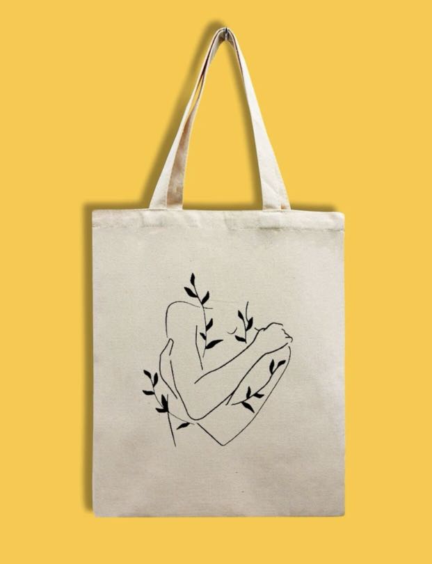 Minimalist canvas shop tote bag