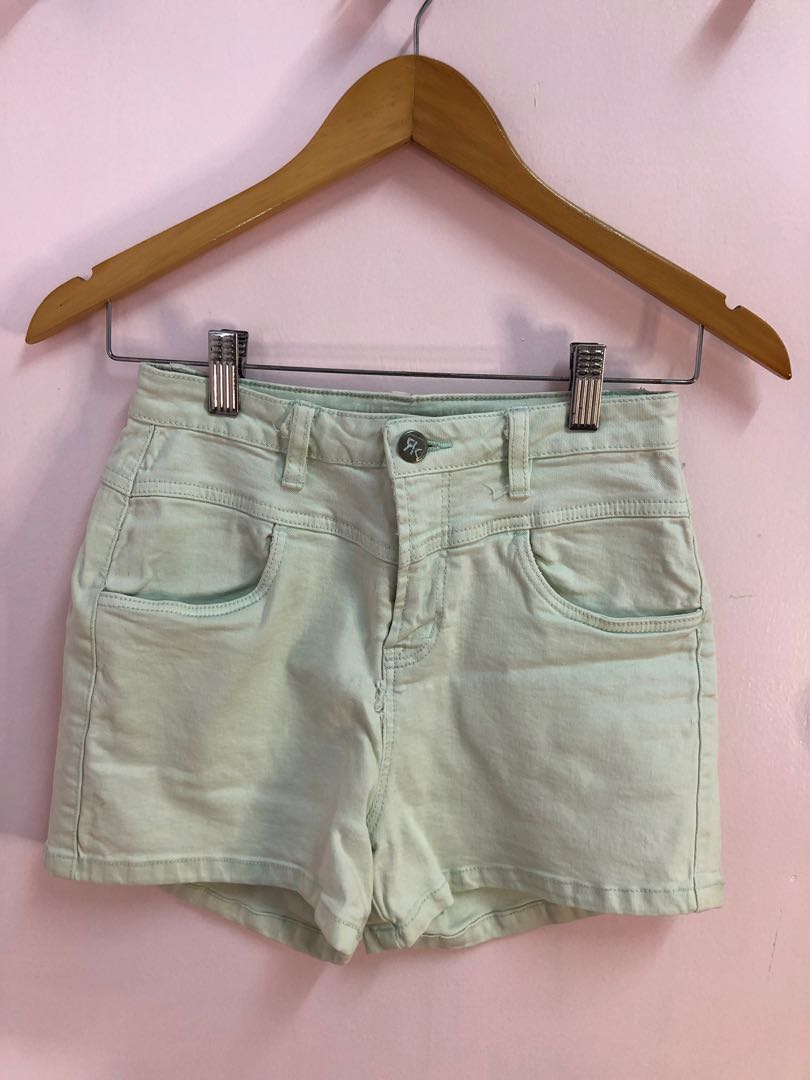Mint Green Shorts, Women's Fashion 