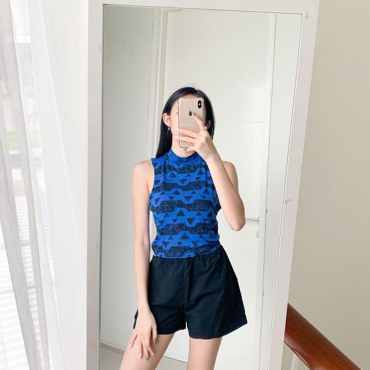 New Look Blue Halter Top, Fesyen Wanita 