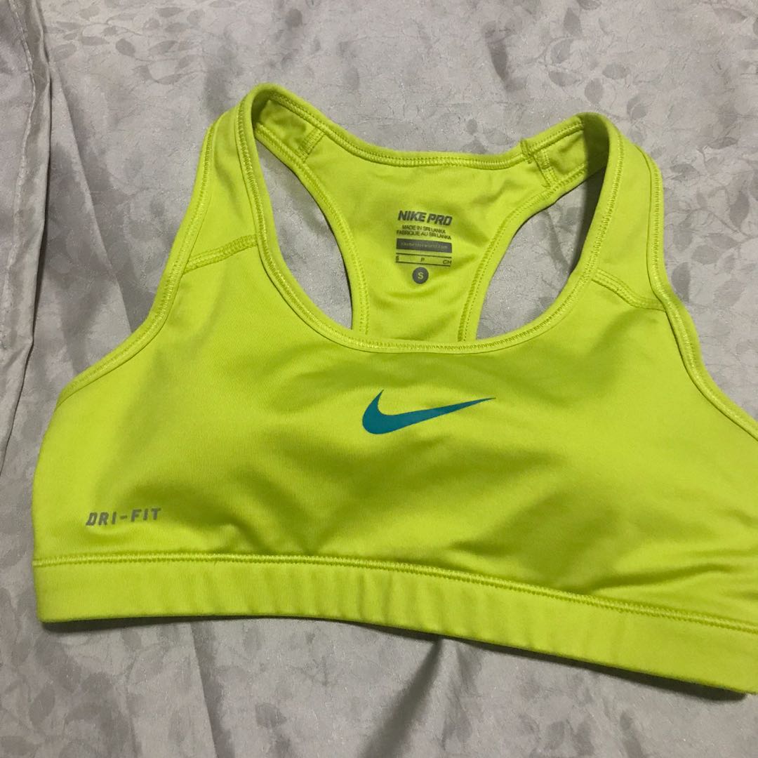 Nike Neon Green Sports Bra, Women's Fashion, Activewear on Carousell