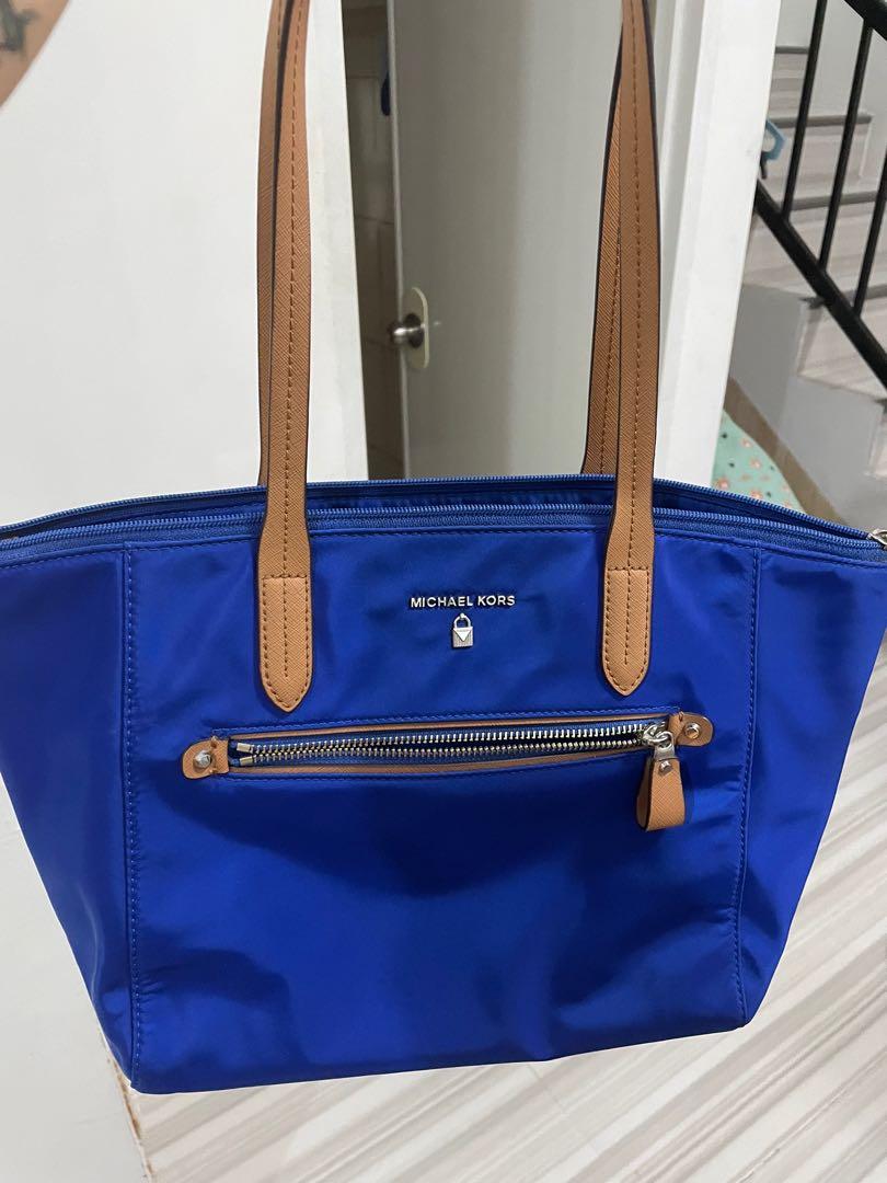 Michael Kors Jet Set Large Electric Blue Soft Patent Leather Tote Handbag |  eBay