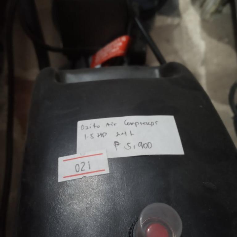 OZITO AIR COMPRESSOR 1.5HP 24L (Category: Construction Tools & Equipment) located in San Pedro. Submitted by aussiesurplus (Listing ID 1145055694, Image 2). Description: READ DETAILS BELOW: All items are from Australia SURPLUS/USED or BRAND NEW Thank you for your interest to buy from our shop. Any issues or concerns, let us know by sending us a message to settle them to your satisfaction. Please manage expectations for all our products are Surplu